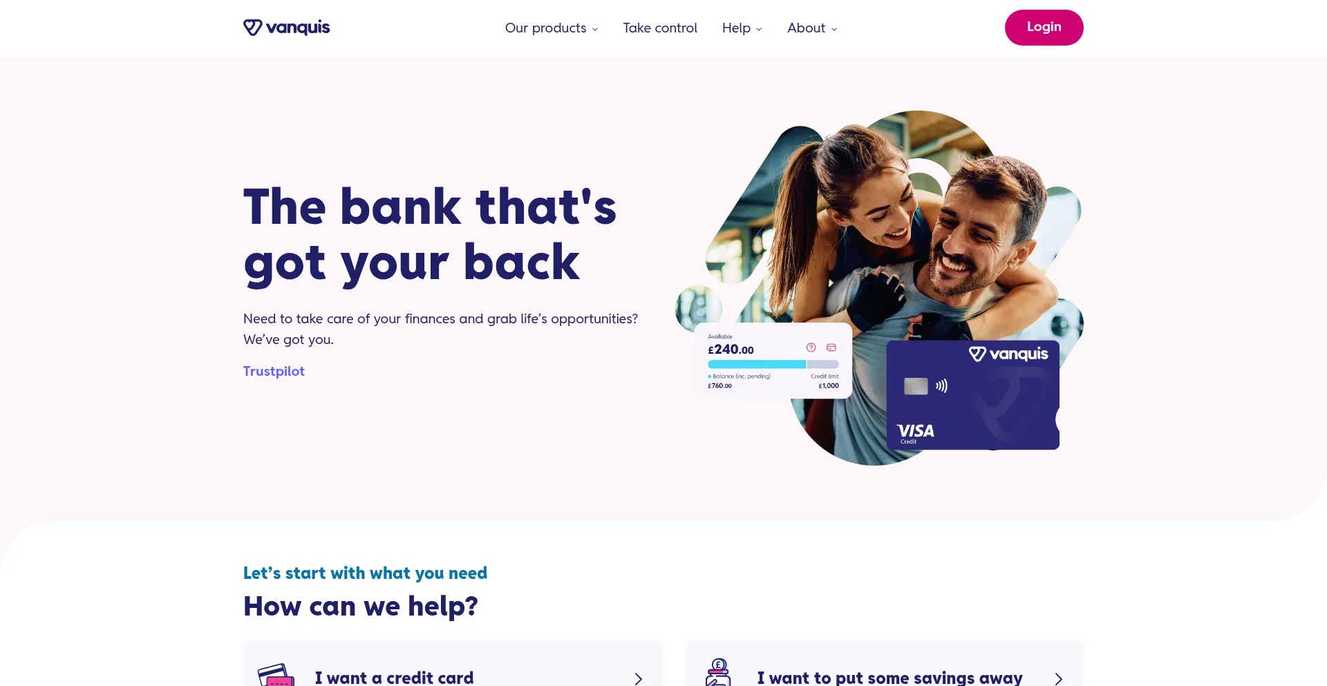 Vanquis.co.uk Screenshot