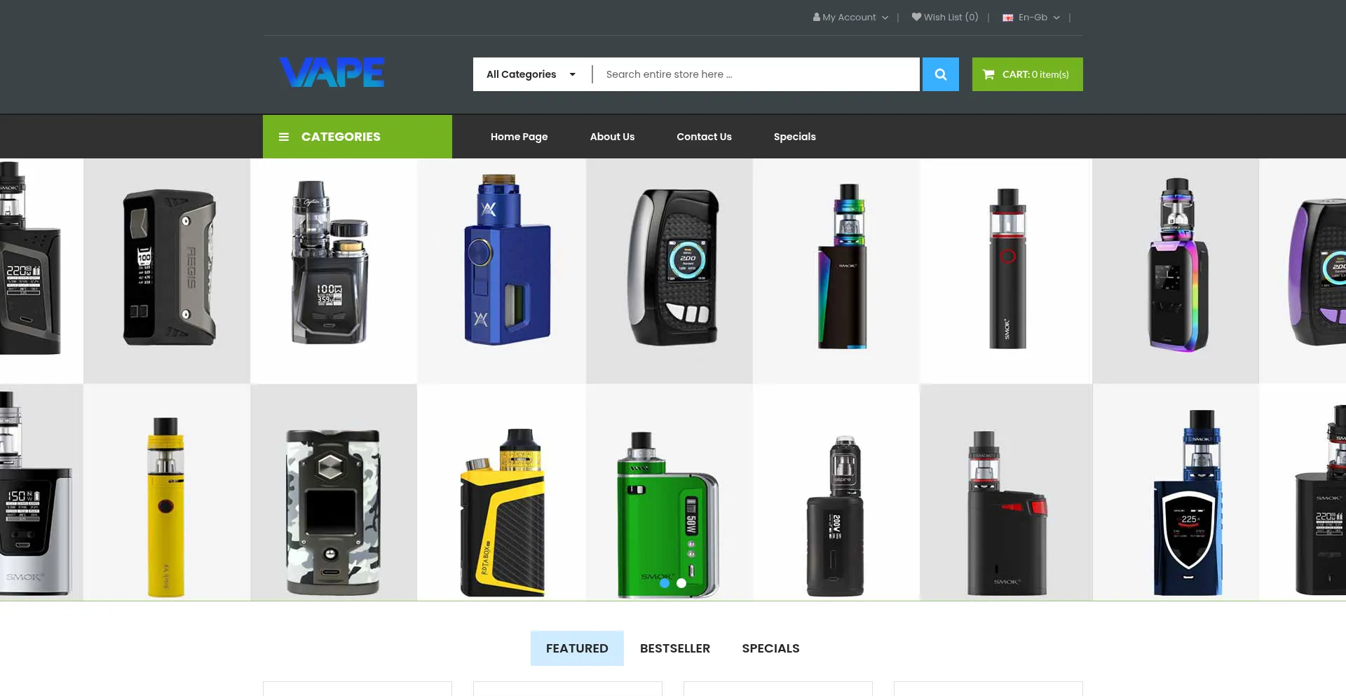 Website screenshot of Vapename.com