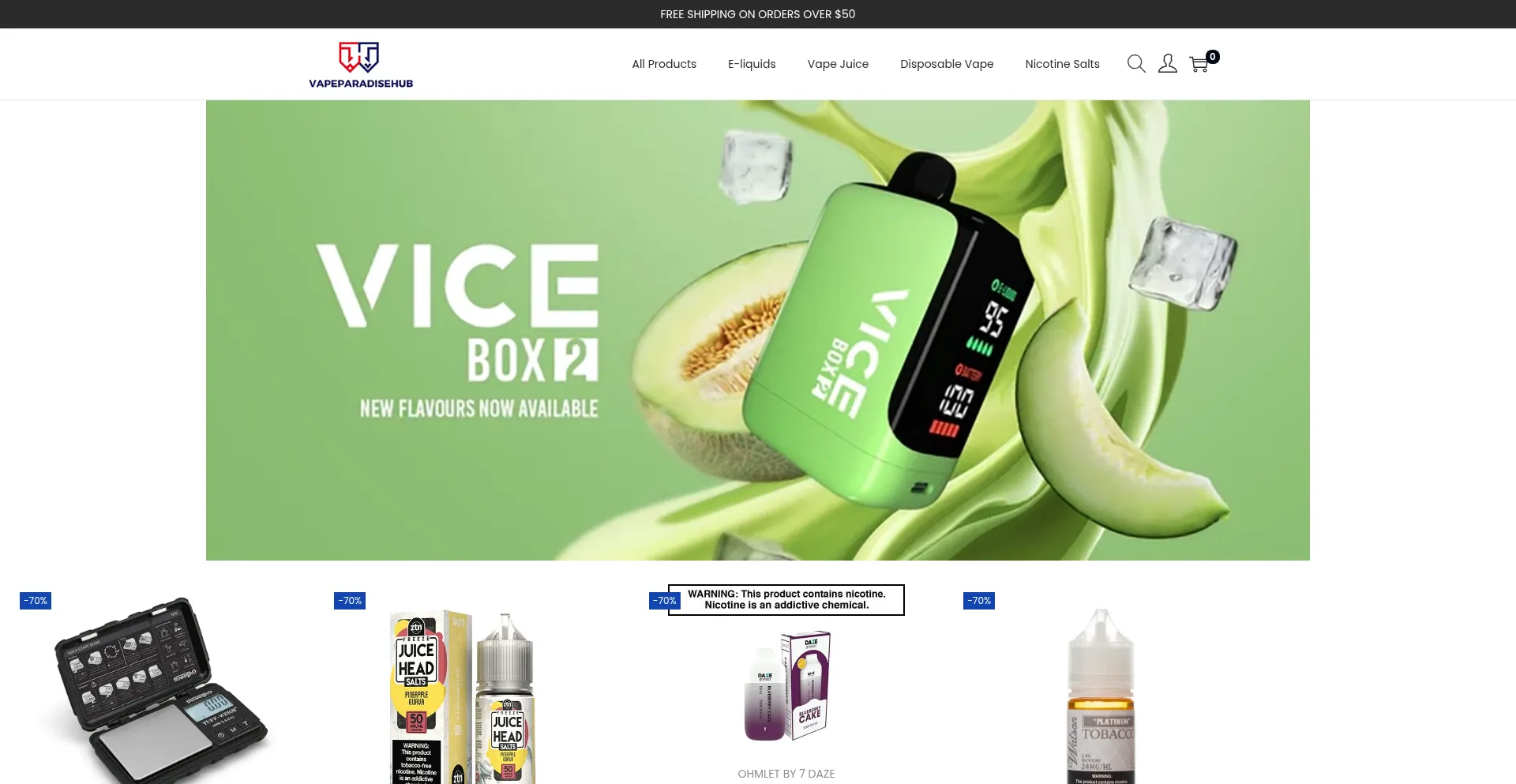 Vapeparadisehub.com Screenshot