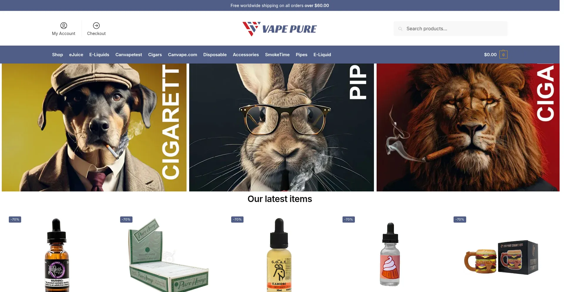 Website screenshot of Vapepureusa.com