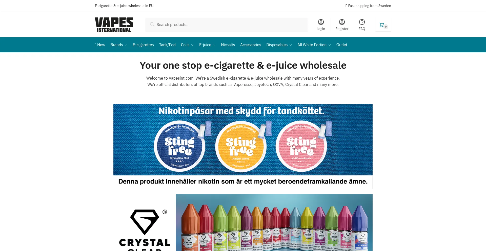 Website screenshot of Vapesint.com
