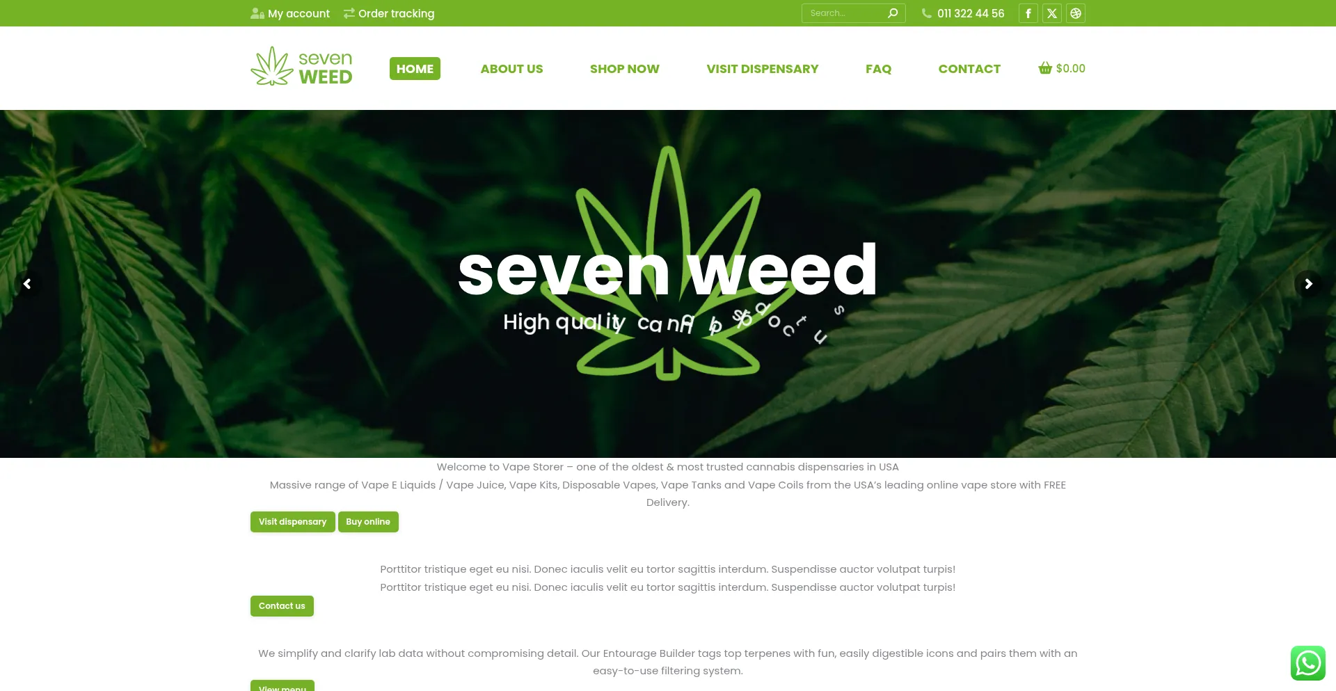 Website screenshot of Vapestorer.com