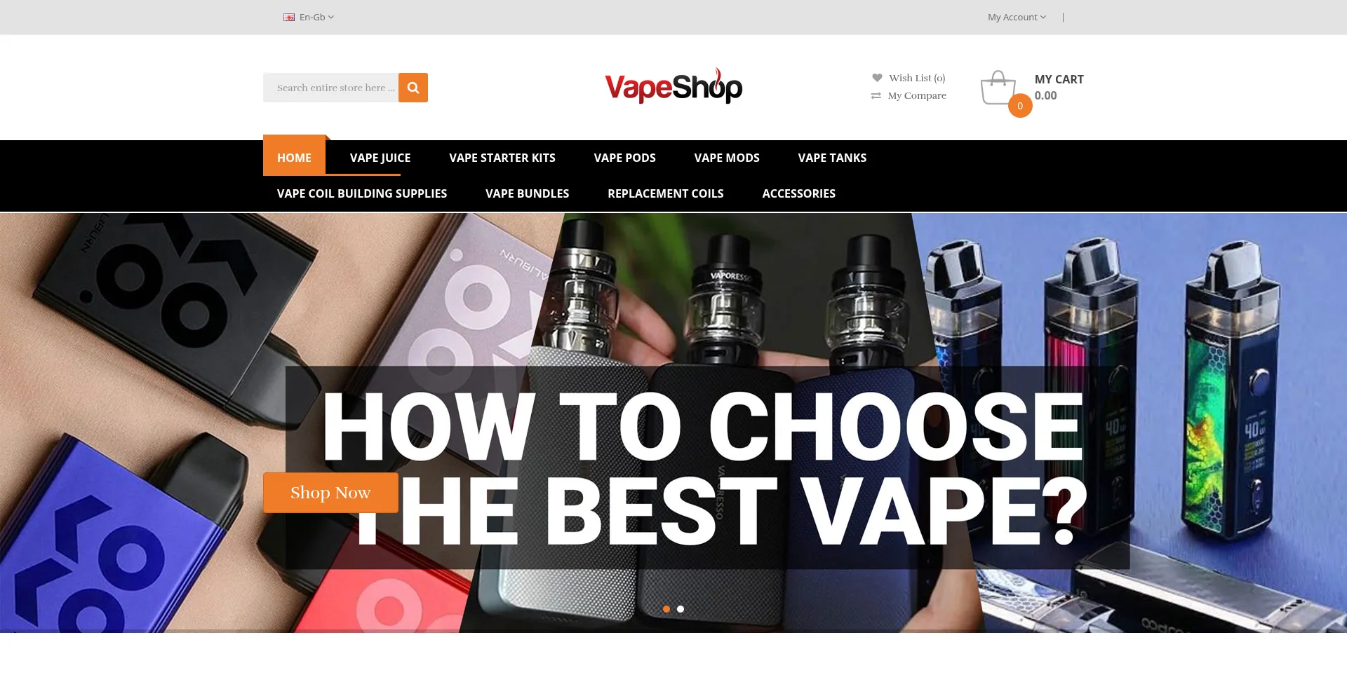 Website screenshot of Vapormuch.com