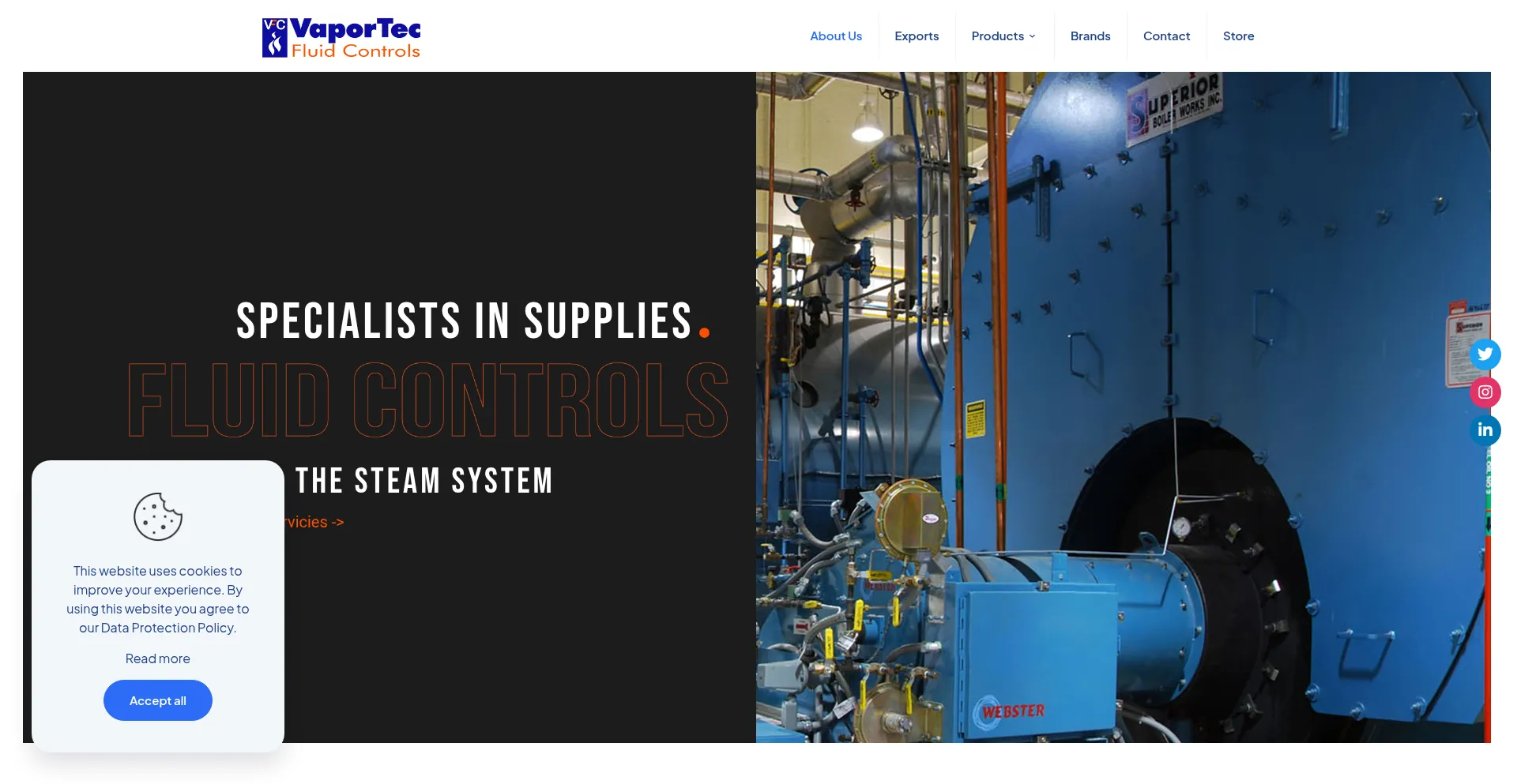 Website screenshot of Vaportec-corp.com