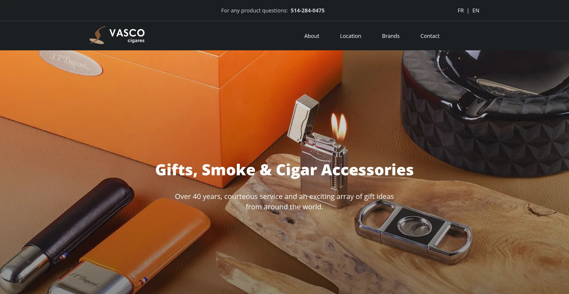 Website screenshot of Vascocigars.com
