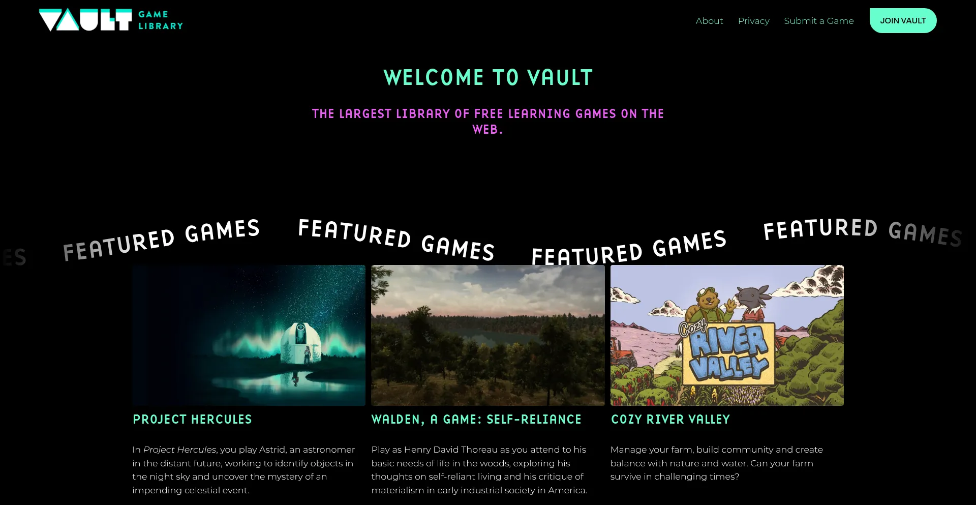 Vaultlearninggames.org