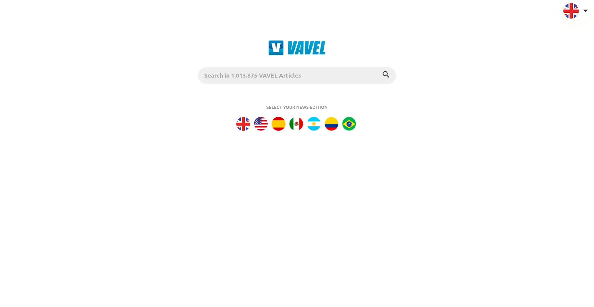 Website screenshot of Vavel.com