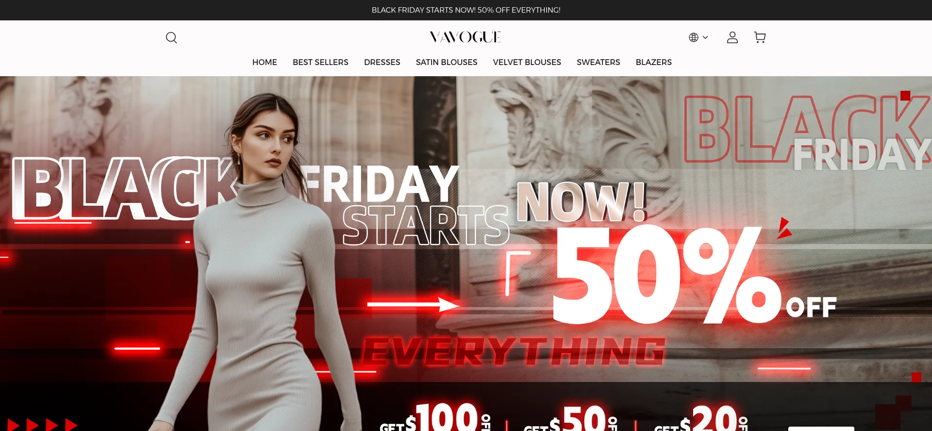 Website screenshot of Vavogue.com