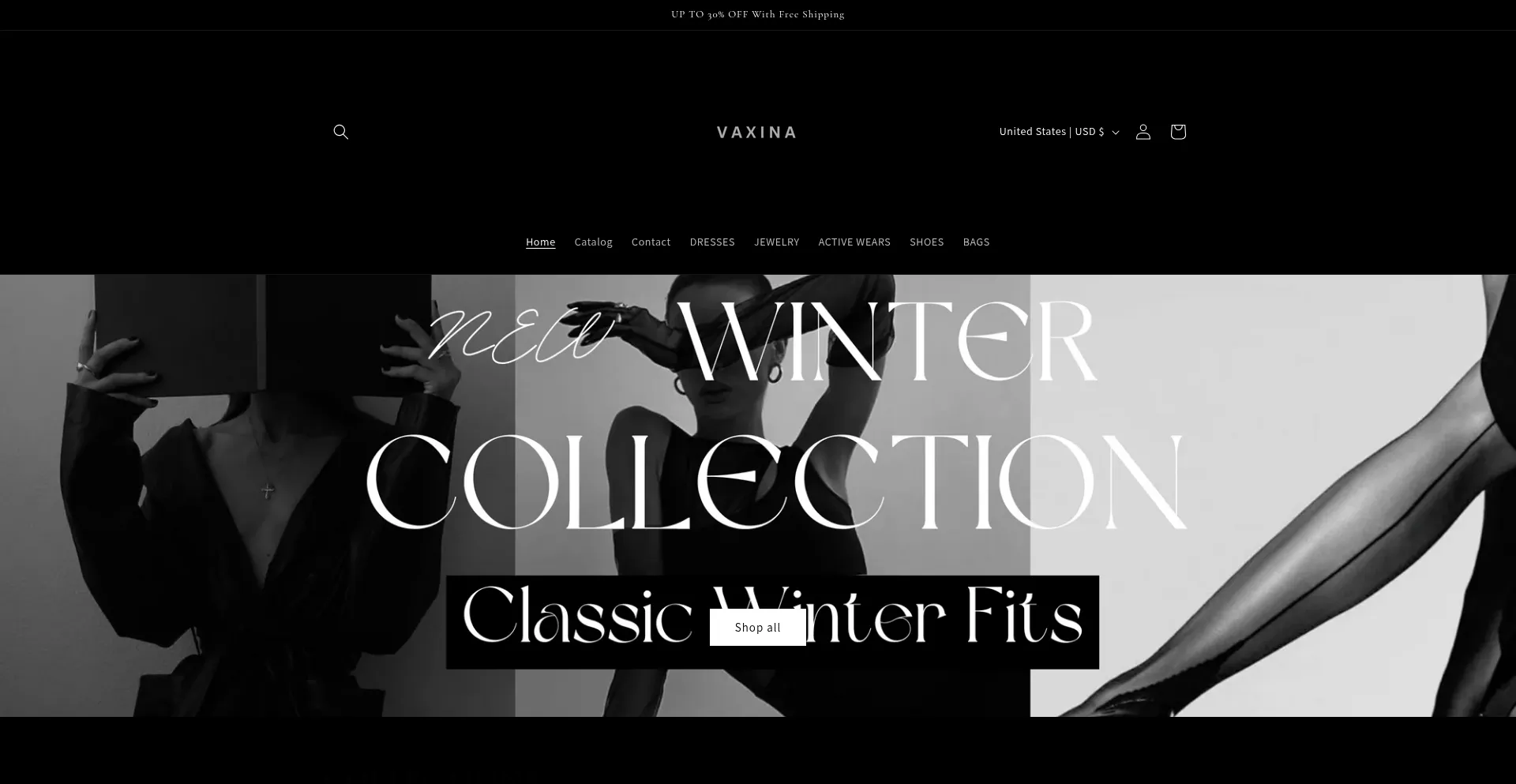 Website screenshot of Vaxina.shop