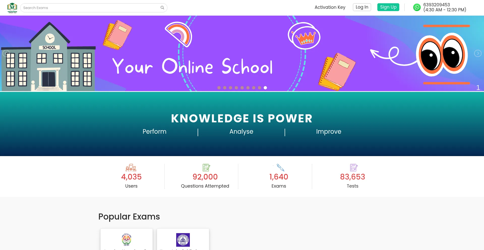 Website screenshot of Veda2win.com