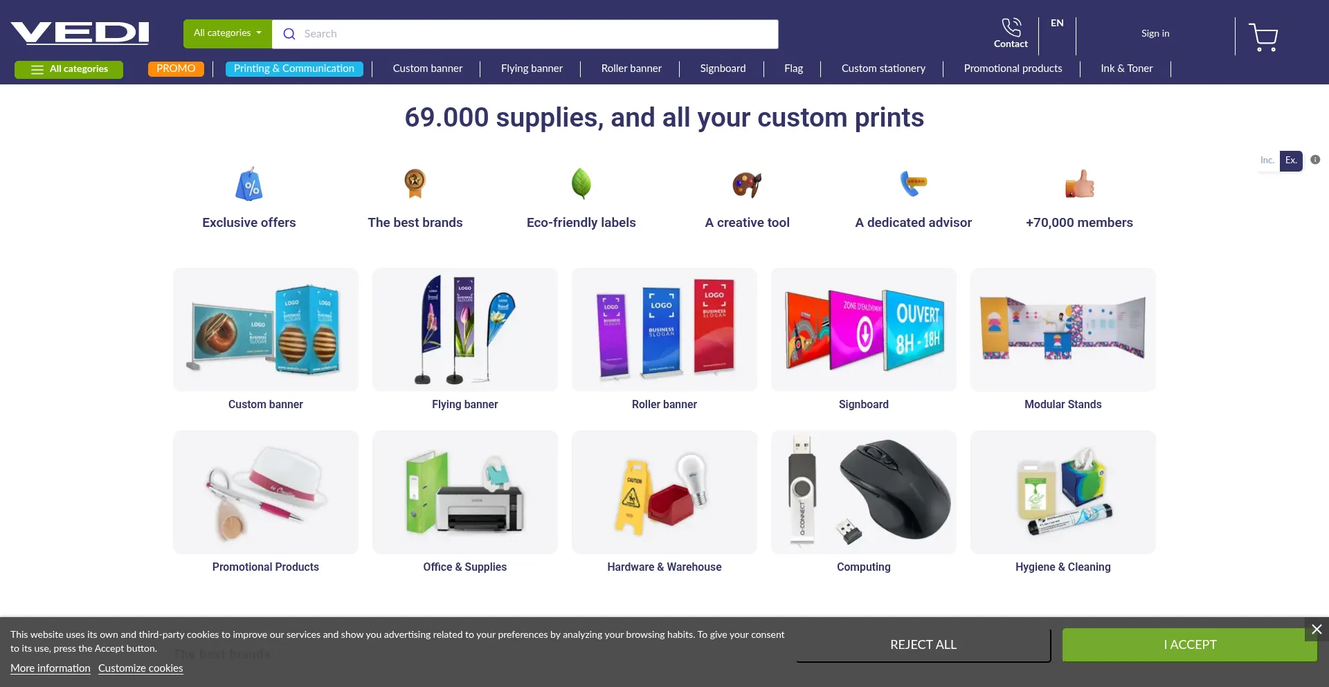 Website screenshot of Vedi-express.com