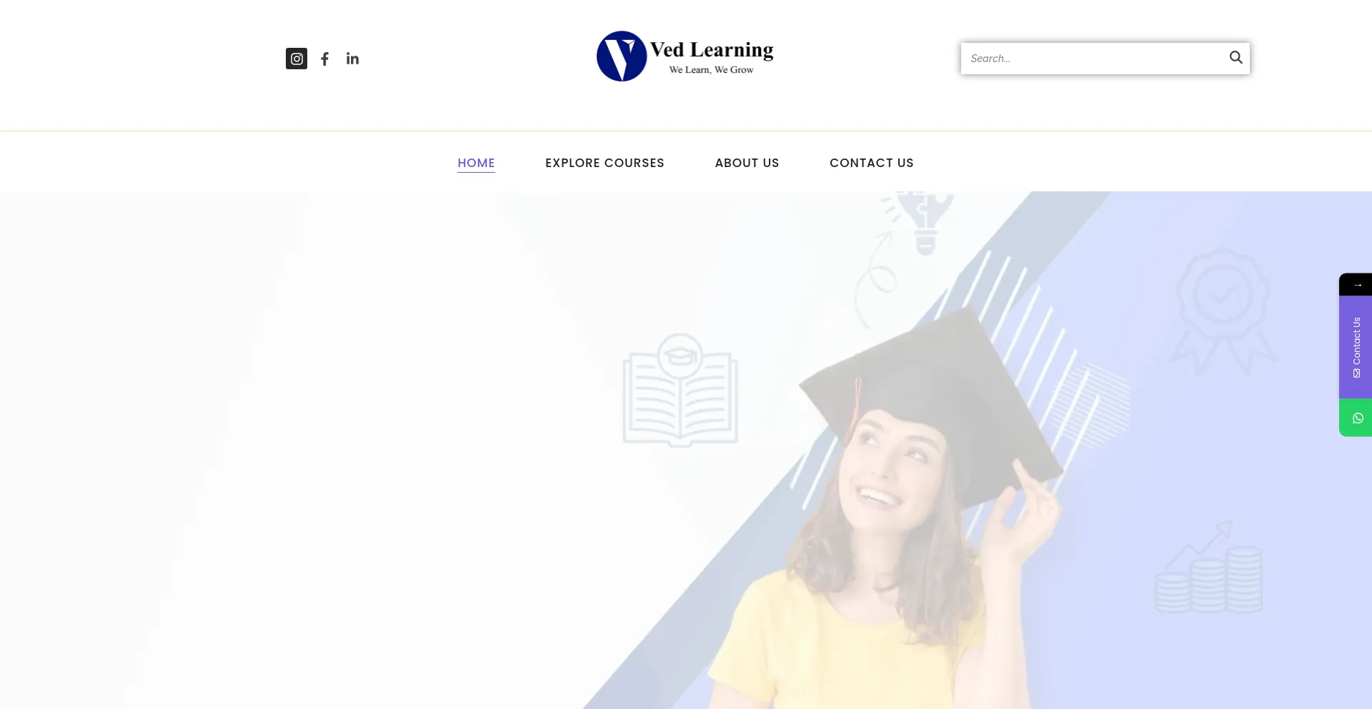 Website screenshot of Vedlearning.com