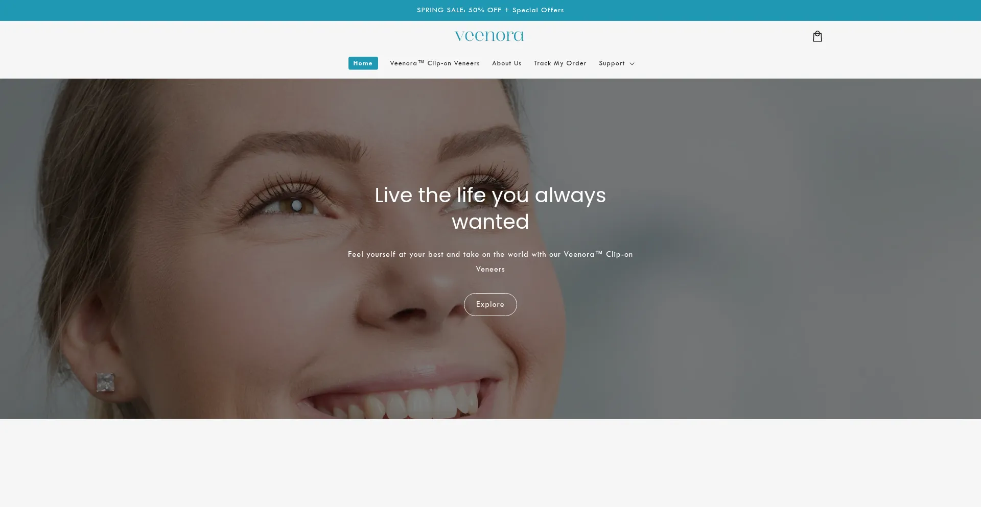Website screenshot of Veenora.com
