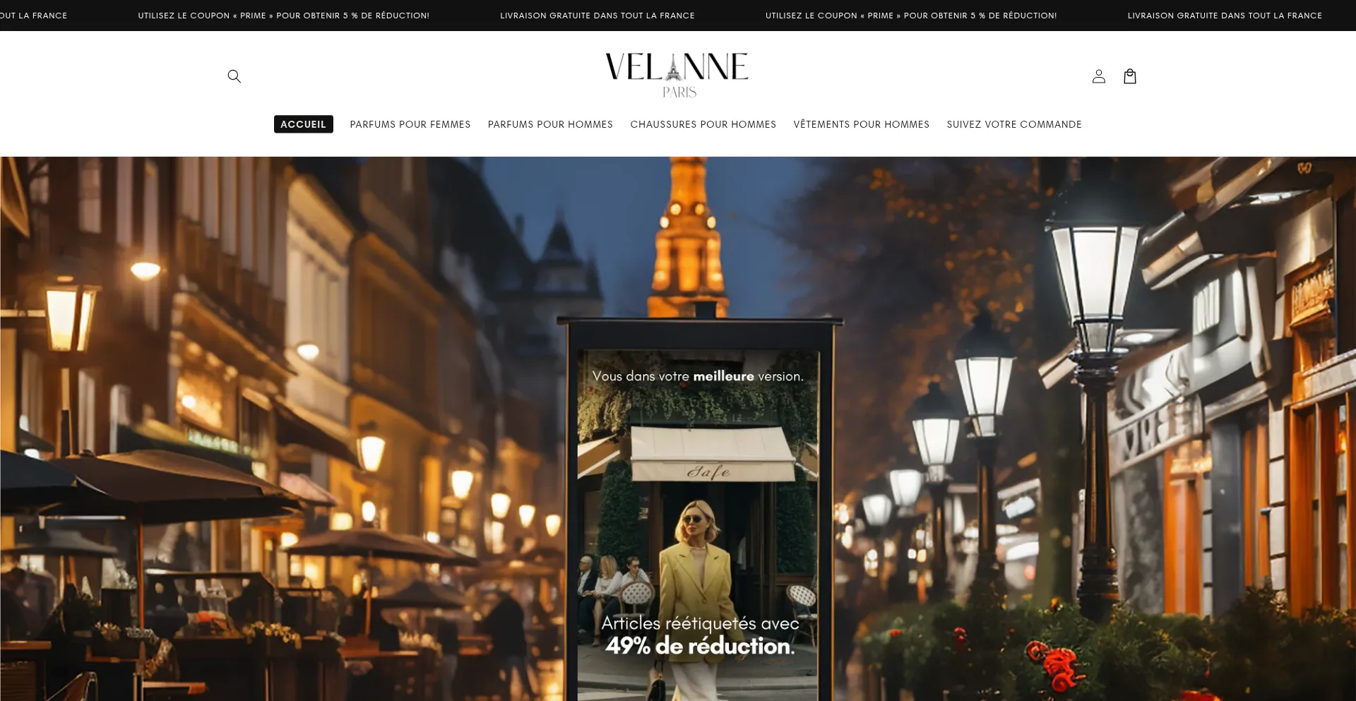 Website screenshot of Velanneparis.com