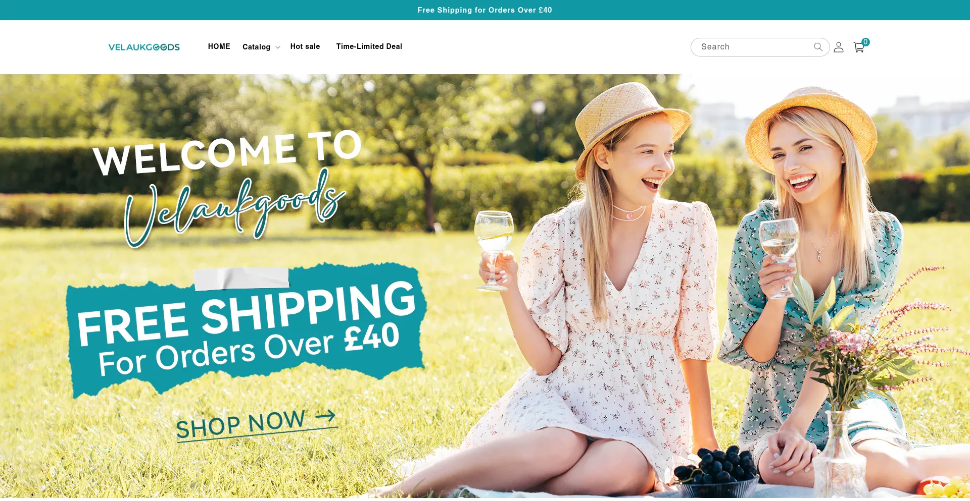 Website screenshot of Velaukgoods.com