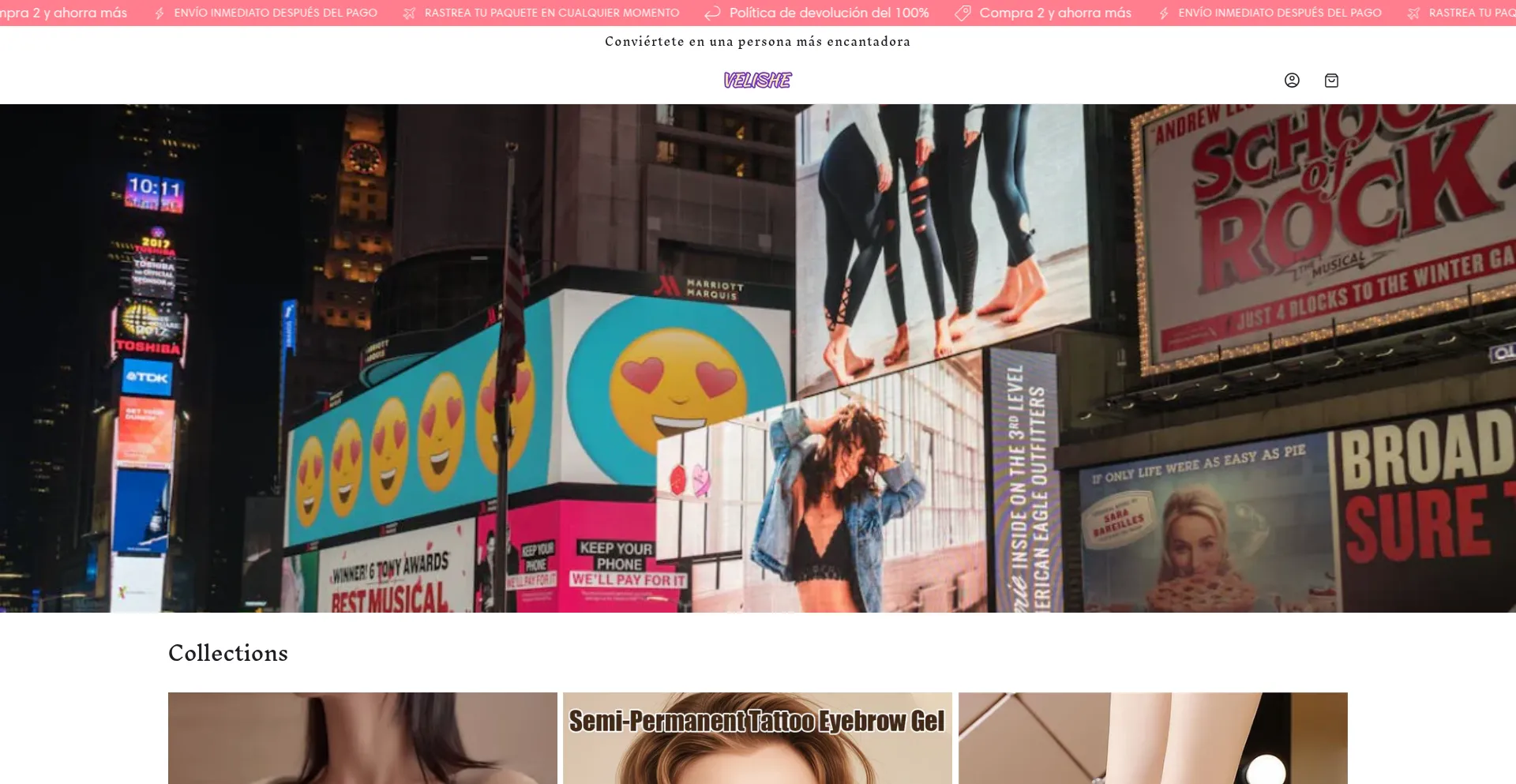Website screenshot of Velishe.com