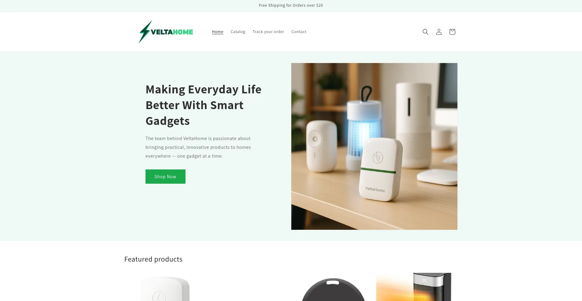 Website screenshot of Veltahome.com