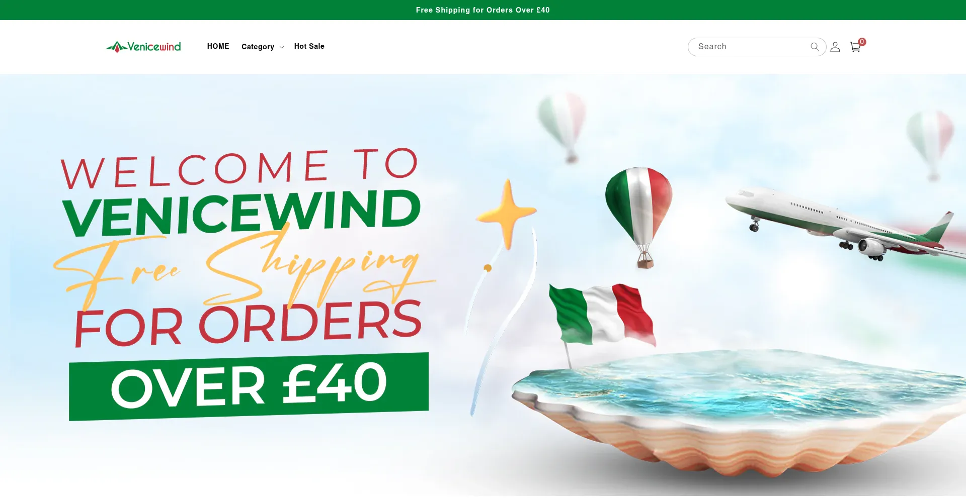 Website screenshot of Venicewind.com
