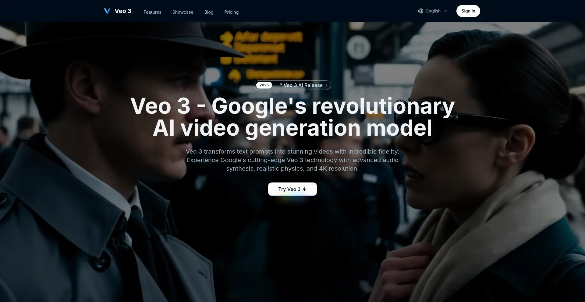 Website screenshot of Veo3.art