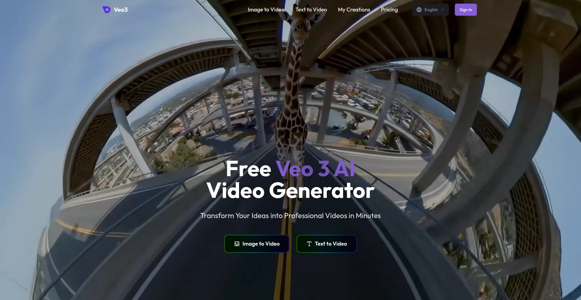 Website screenshot of Veo3ai.io