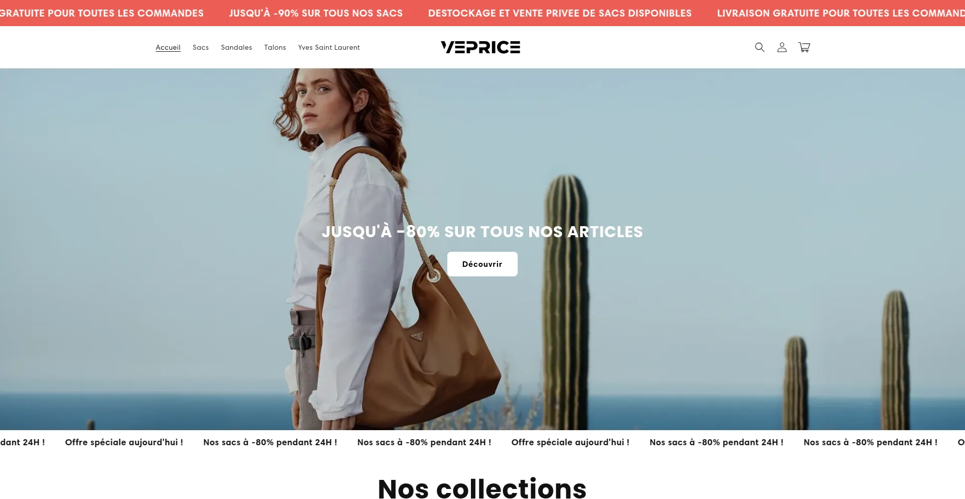 Website screenshot of Veprice.shop