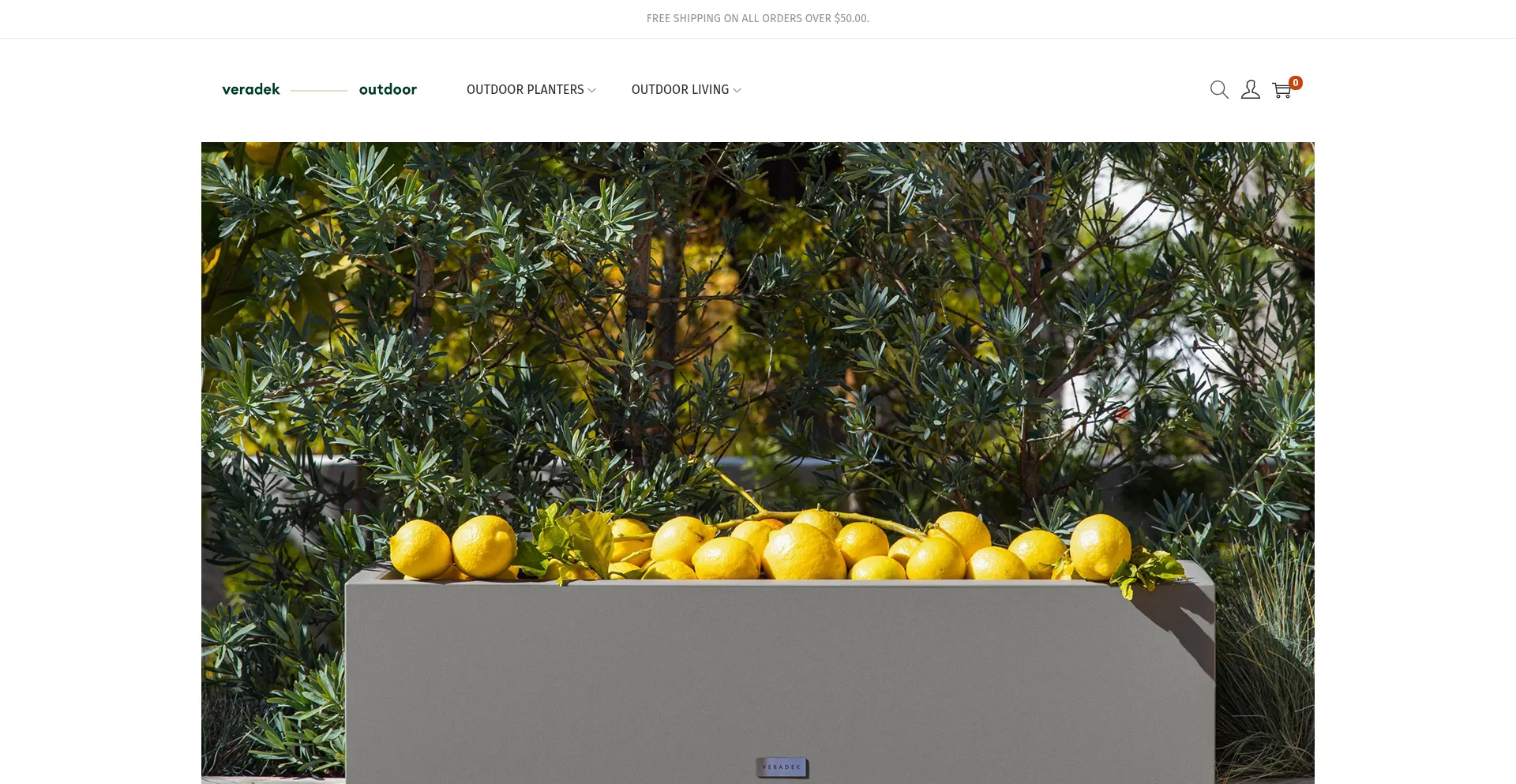 Website screenshot of Veradekplanters.com