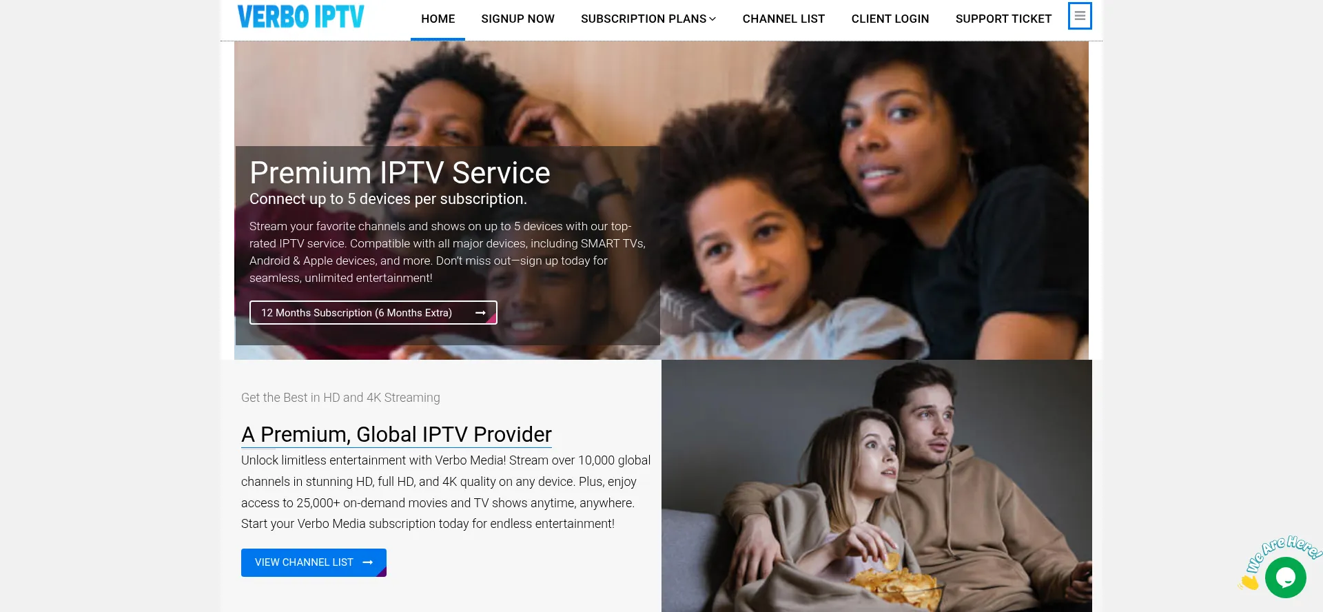 Website screenshot of Verboiptv.com