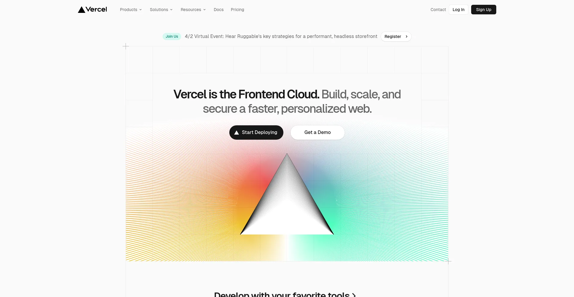 Website screenshot of Vercel.app