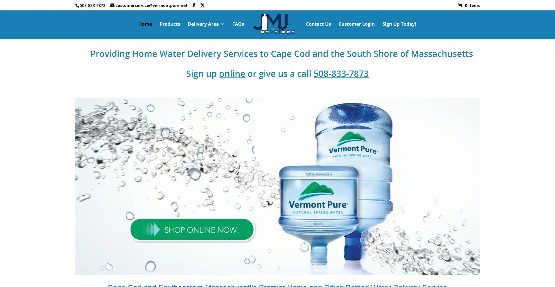 Website screenshot of Vermontpure.net