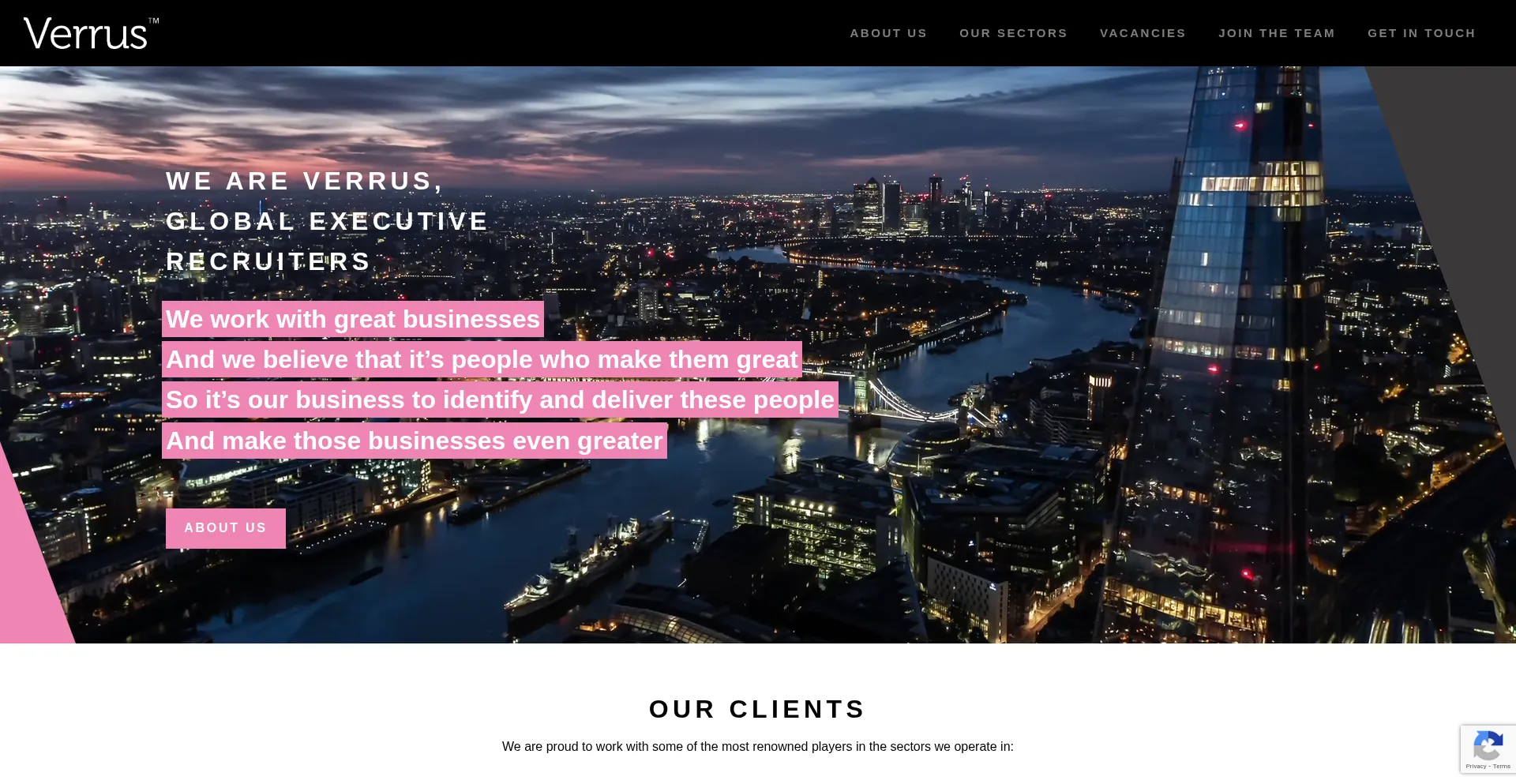 Website screenshot of Verrusgroup.com