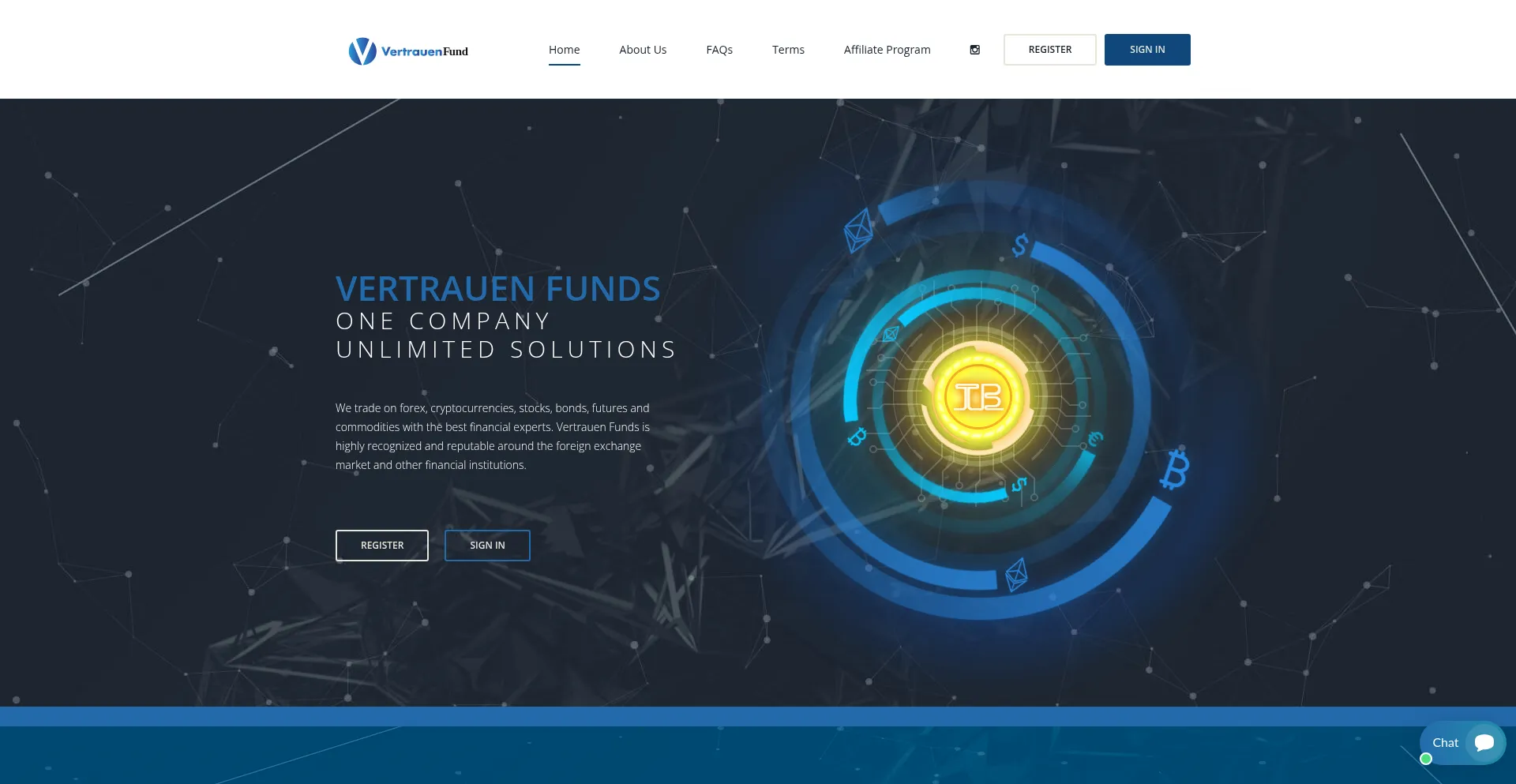 Website screenshot of Vertrauenfunds.com
