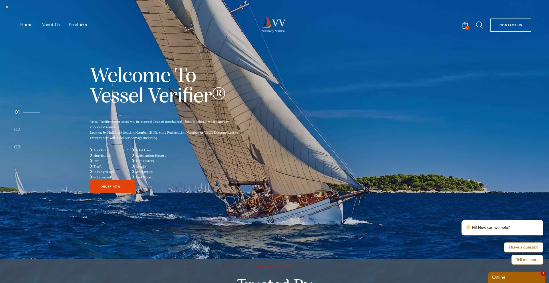 Website screenshot of Vesselverifier.com