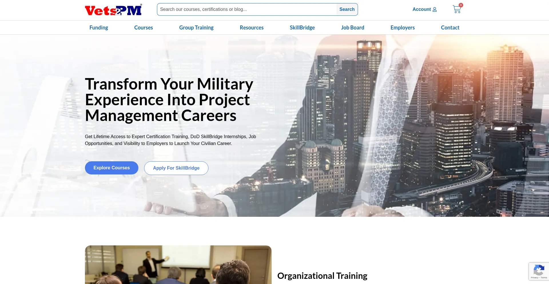 Website screenshot of Vets2pm.com