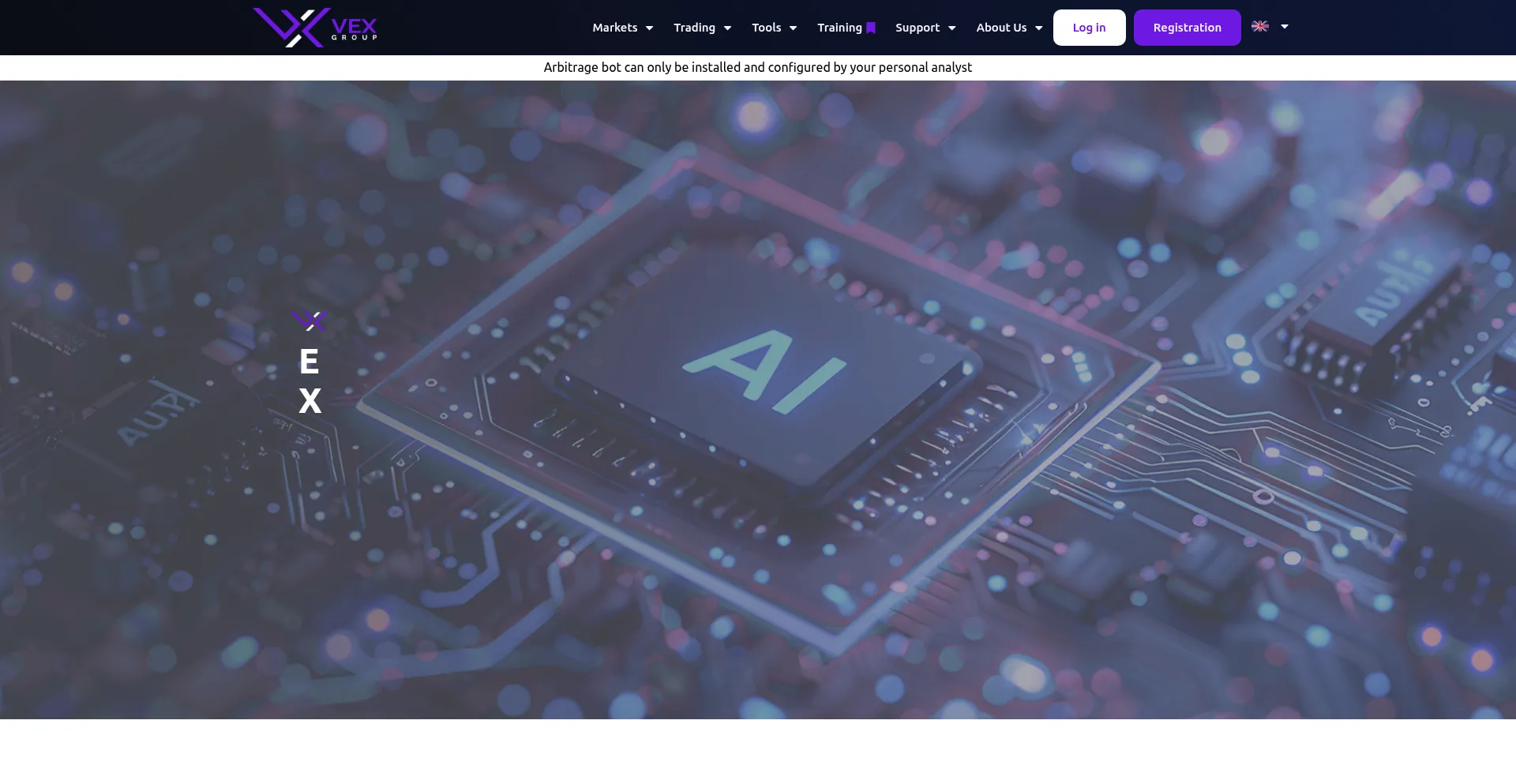 Website screenshot of Vex-group.pro