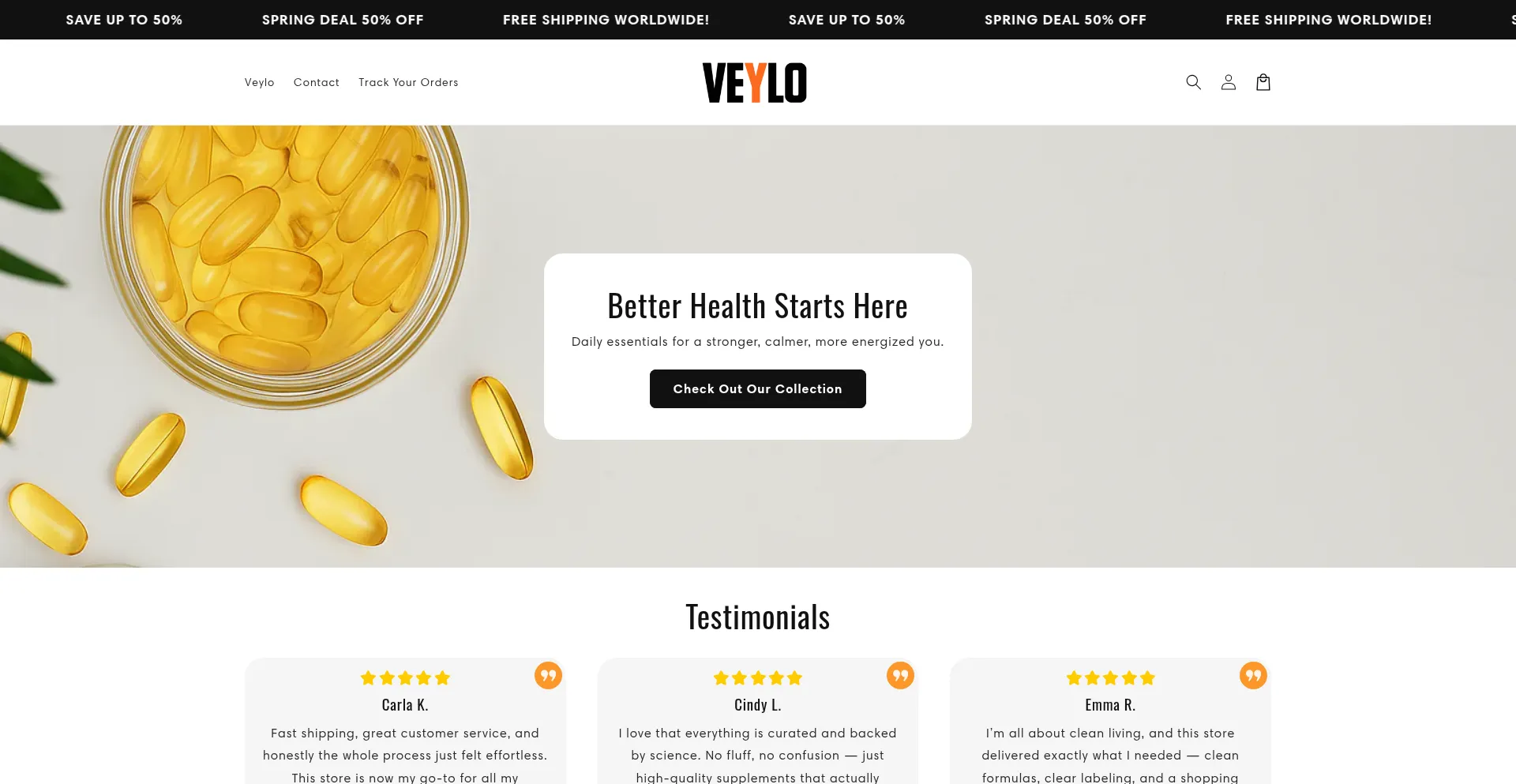 Website screenshot of Veyloo.com