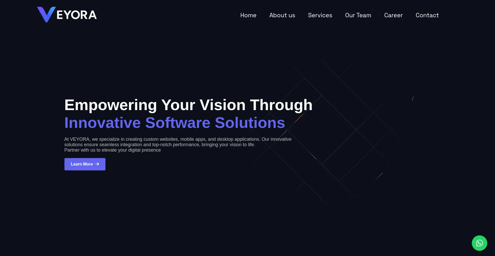 Website screenshot of Veyora.io