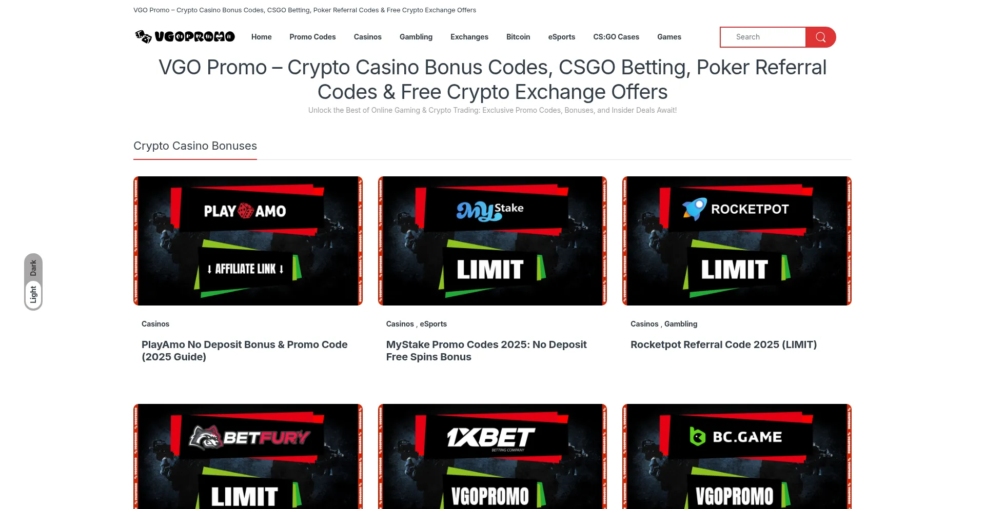 Vgopromo.com Screenshot