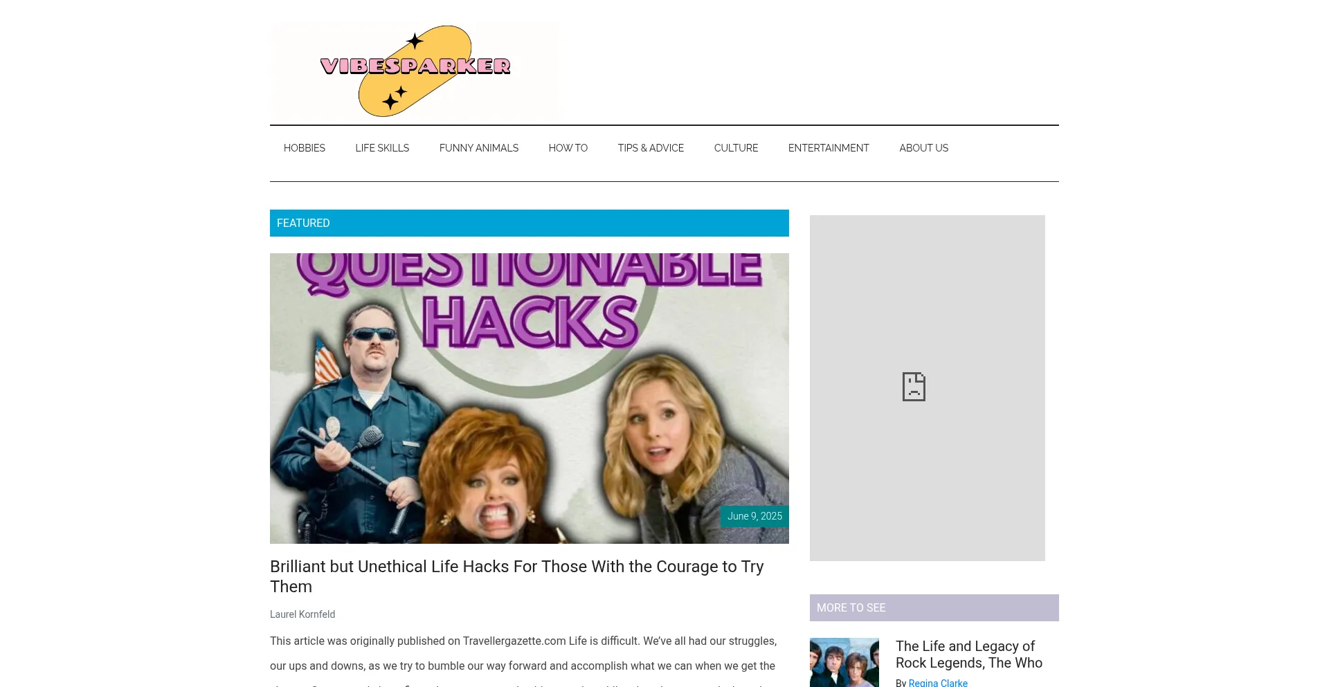 Website screenshot of Vibesparker.com