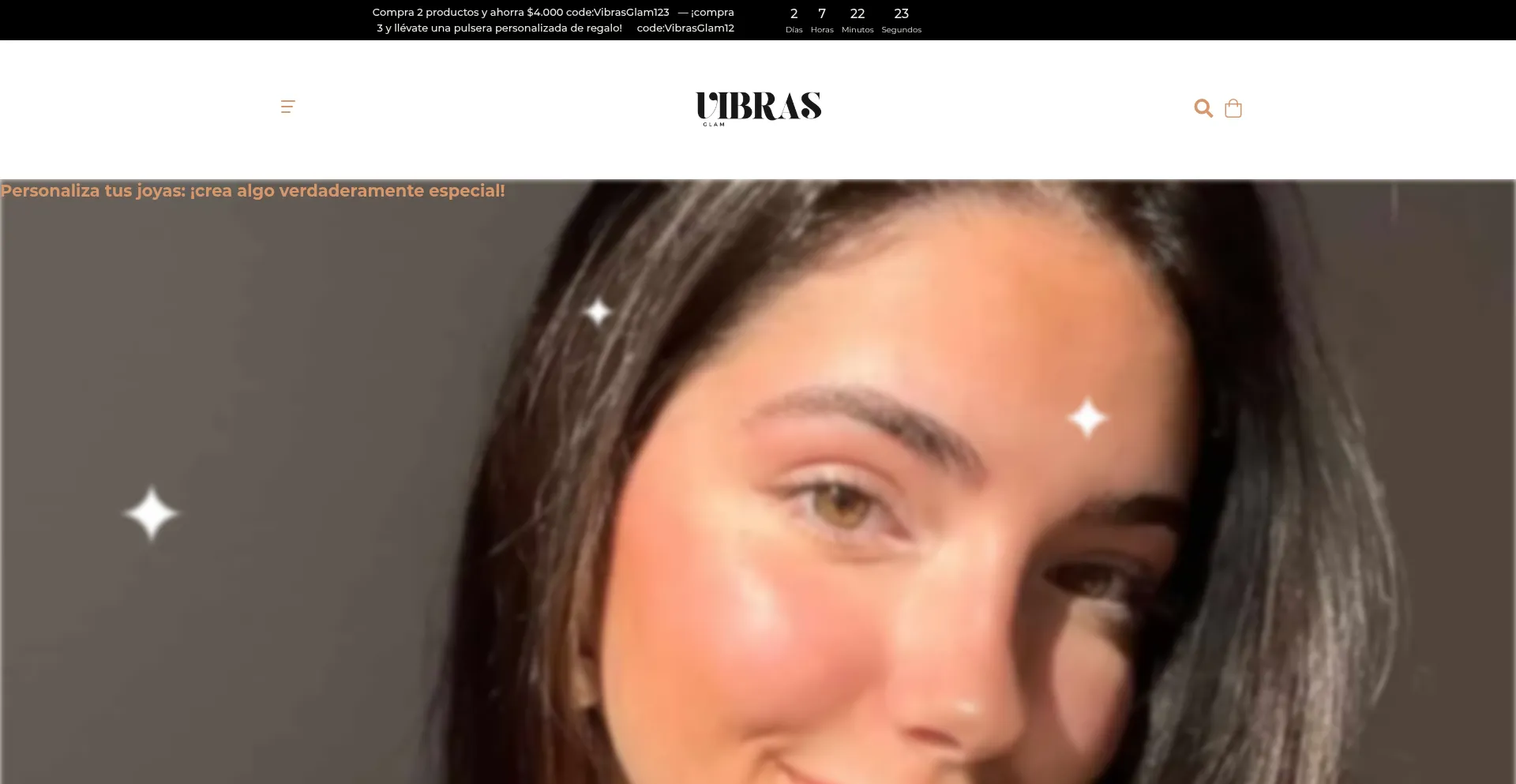 Website screenshot of Vibrasglam.cl