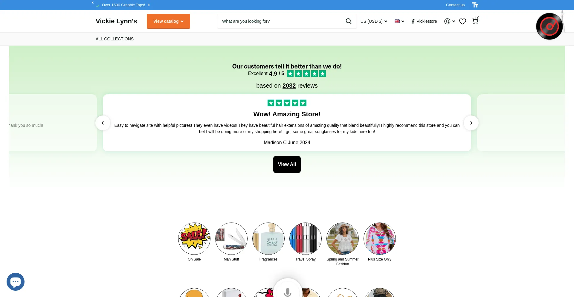 Website screenshot of Vickielynns.net