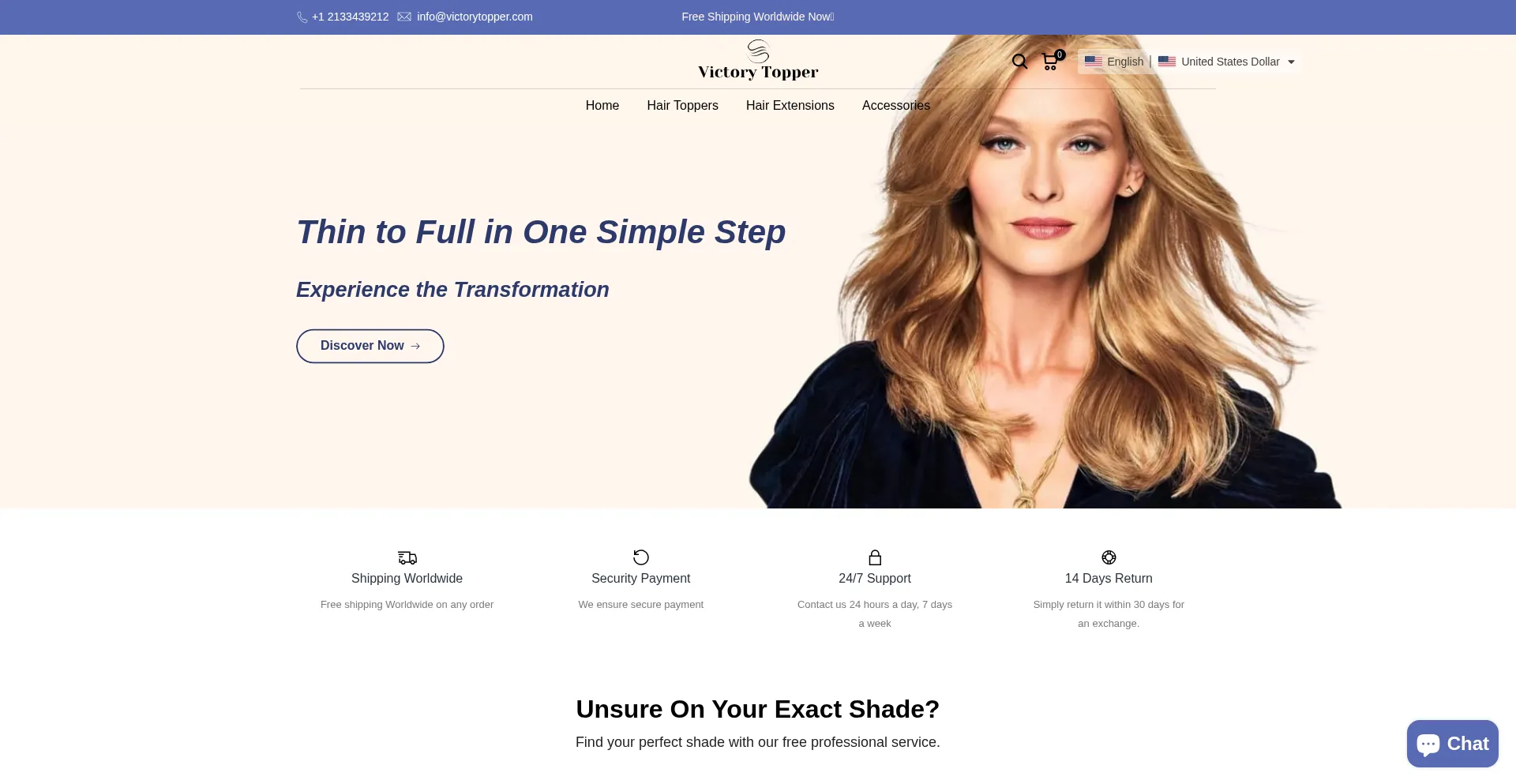 Website screenshot of Victorytopper.com