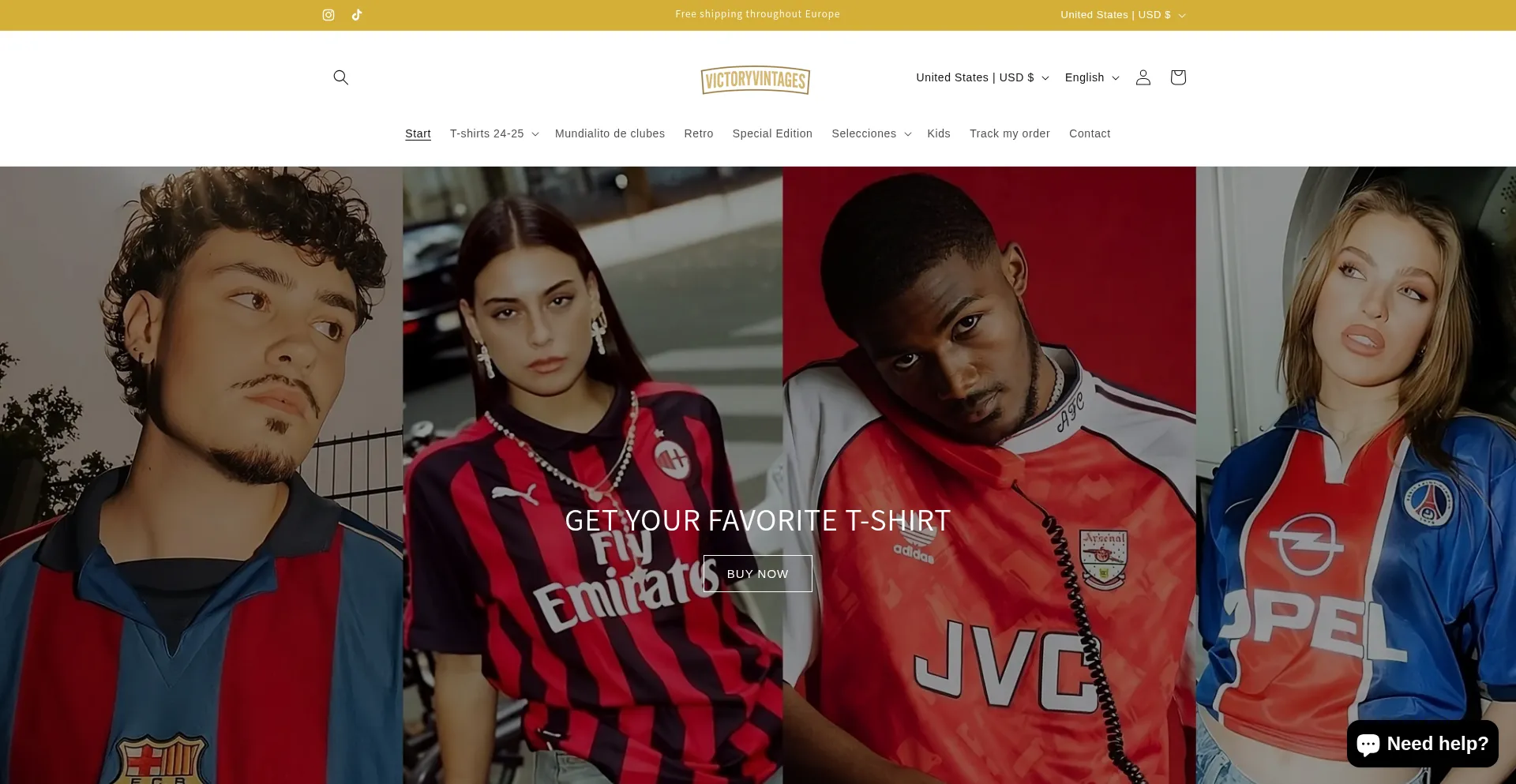 Website screenshot of Victoryvintages.com