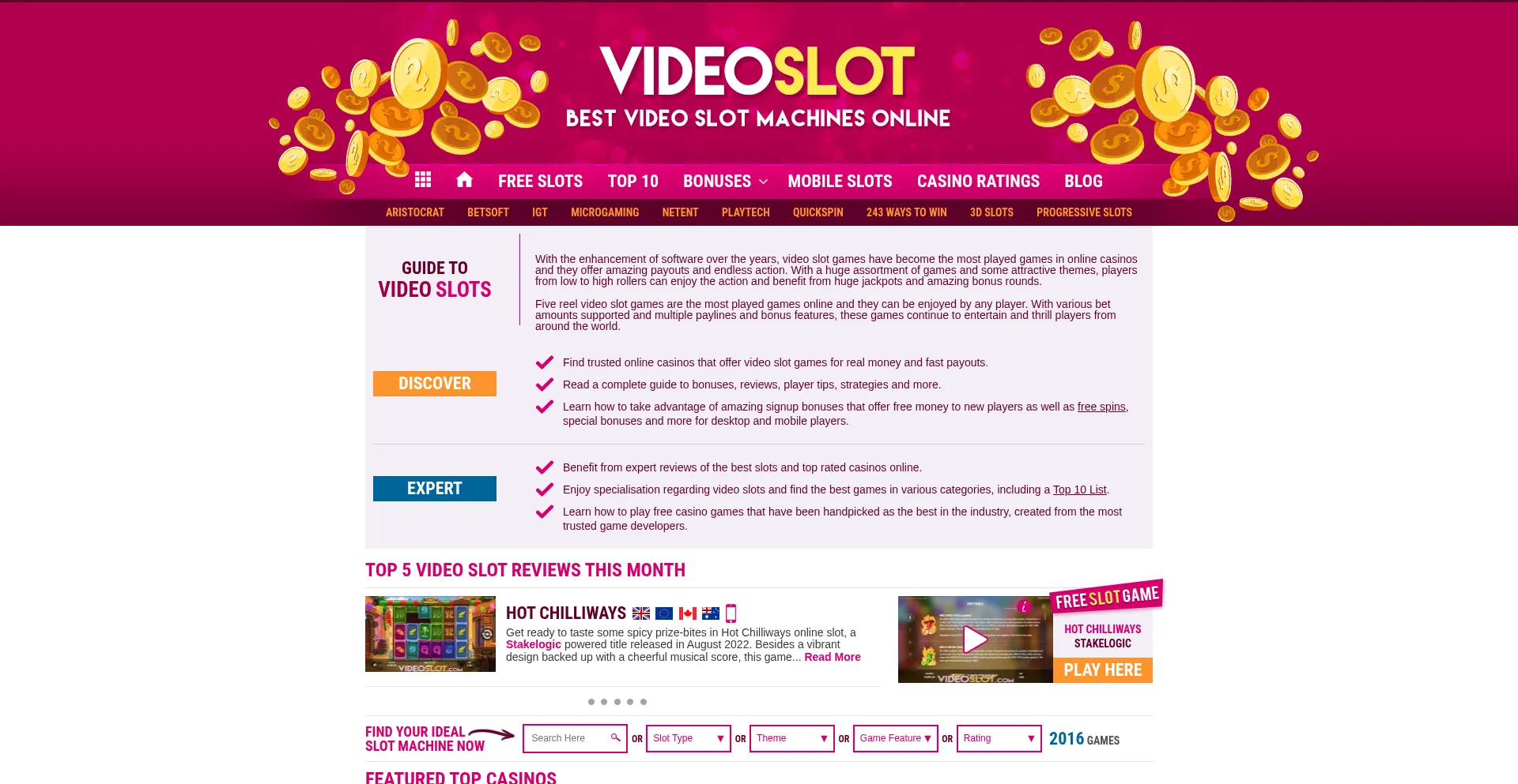 Videoslot.com Screenshot