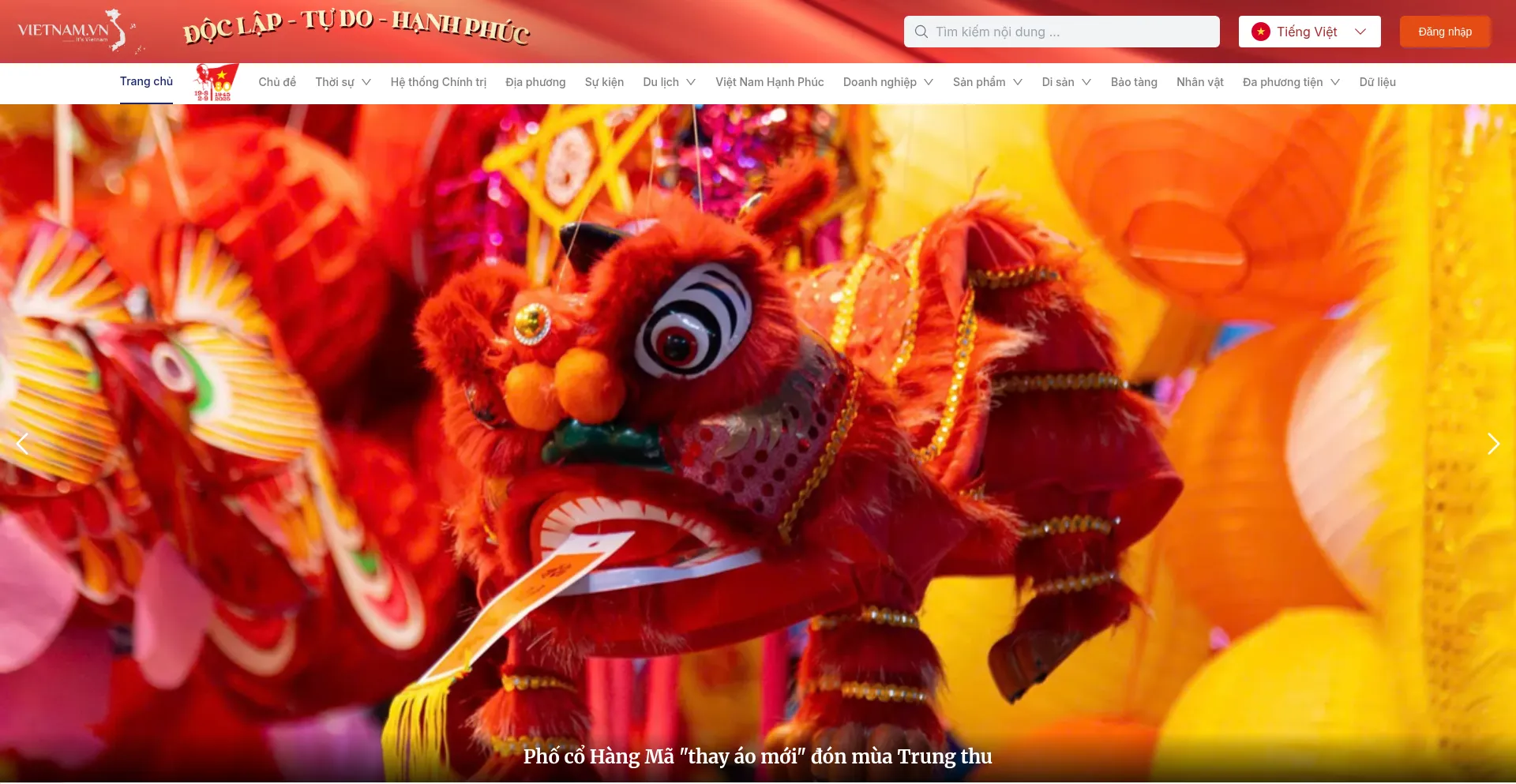 Website screenshot of Vietnam.vn