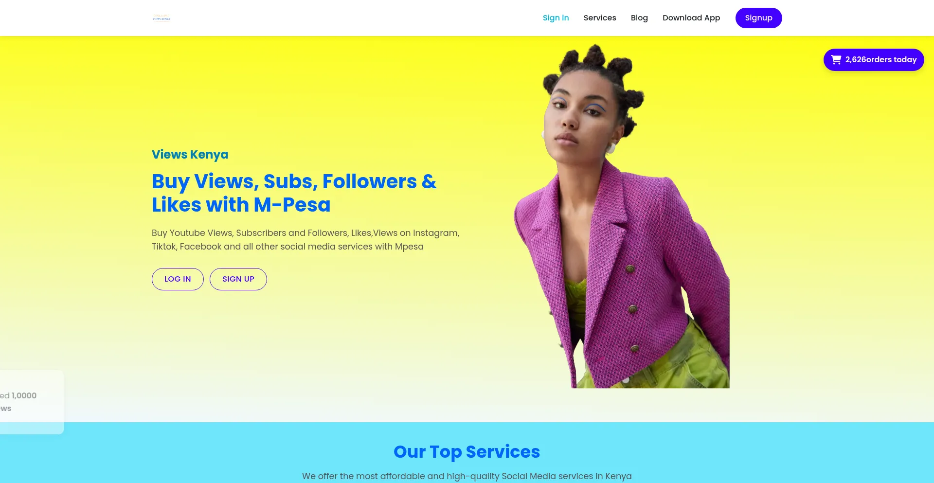 Website screenshot of Views.co.ke