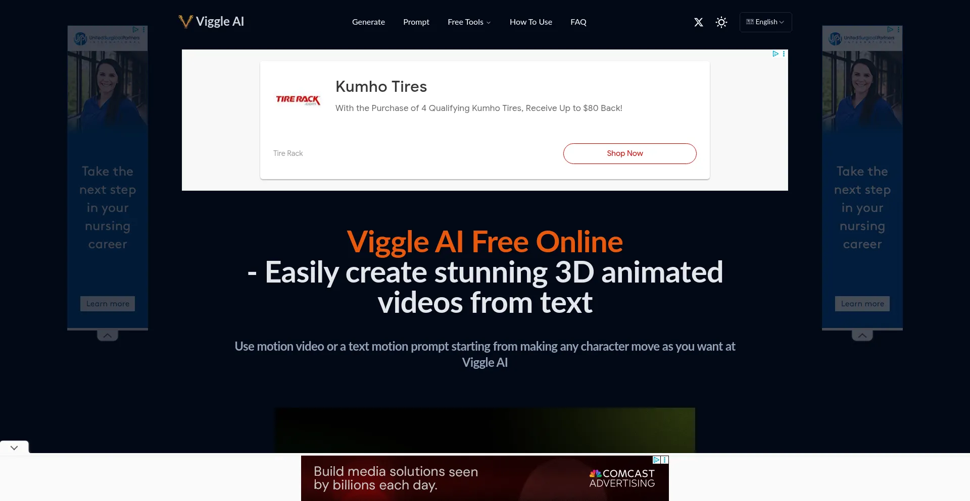 Website screenshot of Viggleai.net