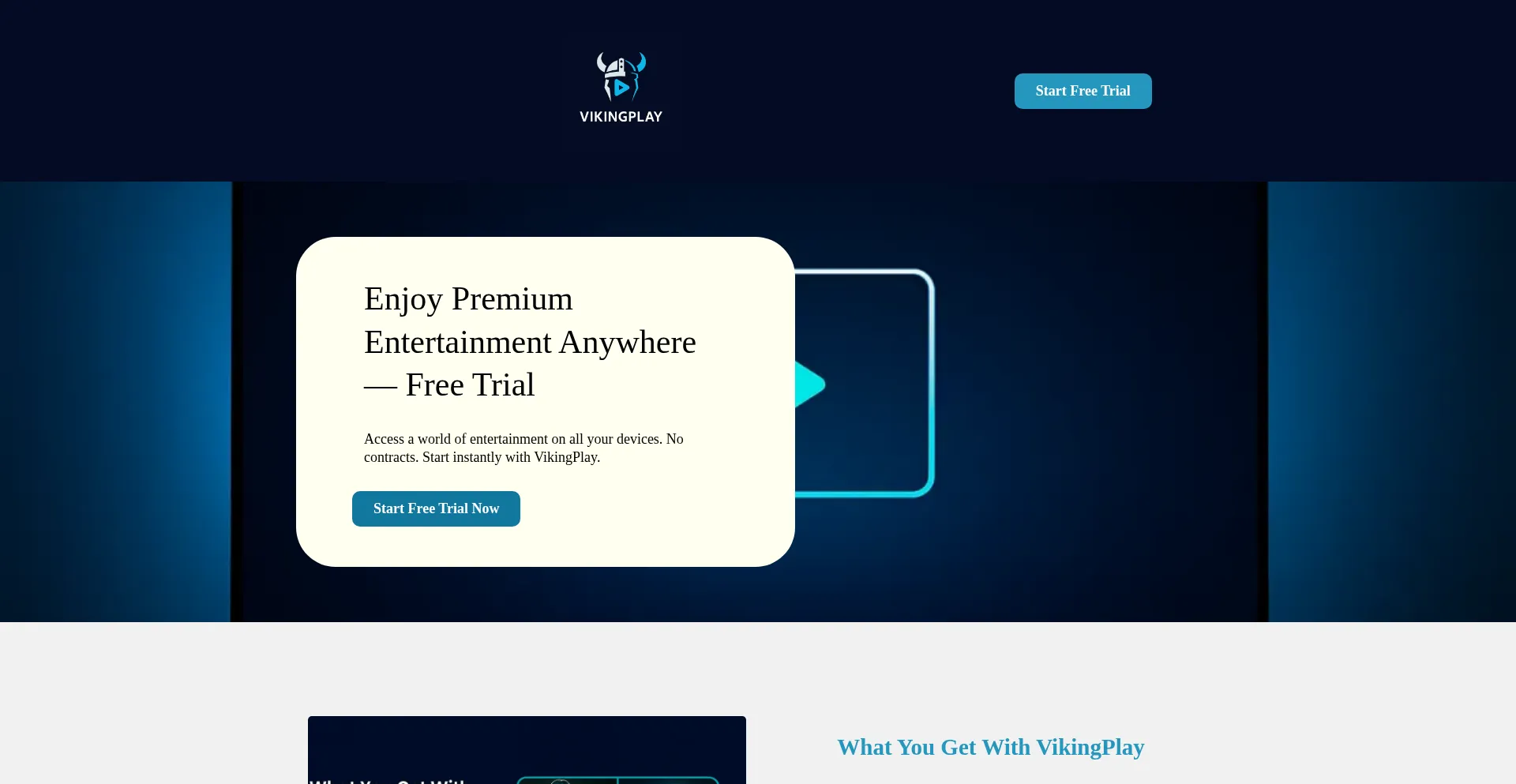 Website screenshot of Vikingplay.net