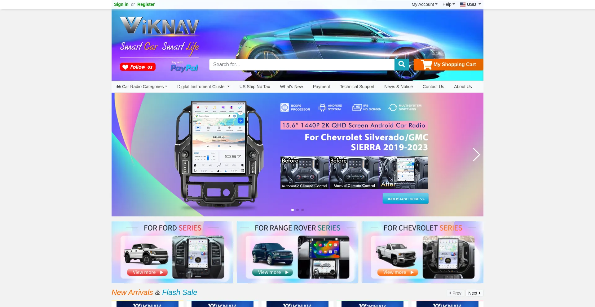 Website screenshot of Viknav.com