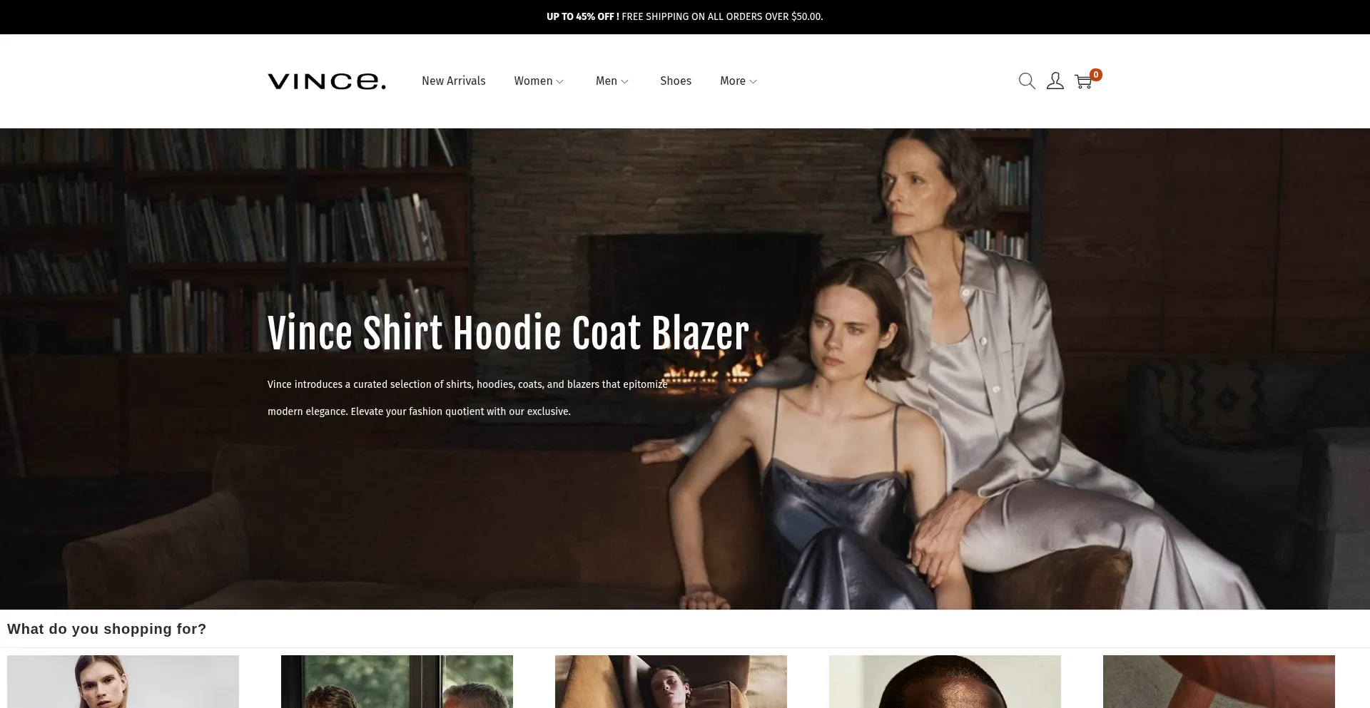 Website screenshot of Vincessale.com