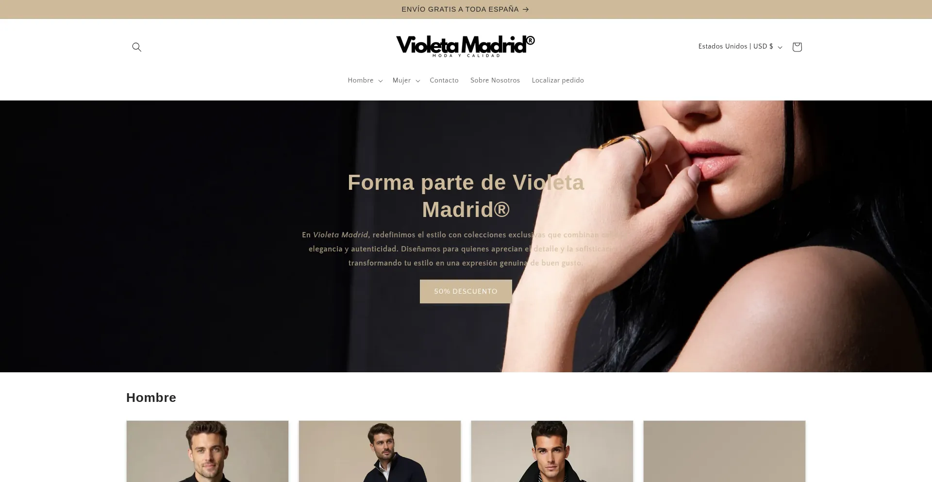 Website screenshot of Violetamadrid.com